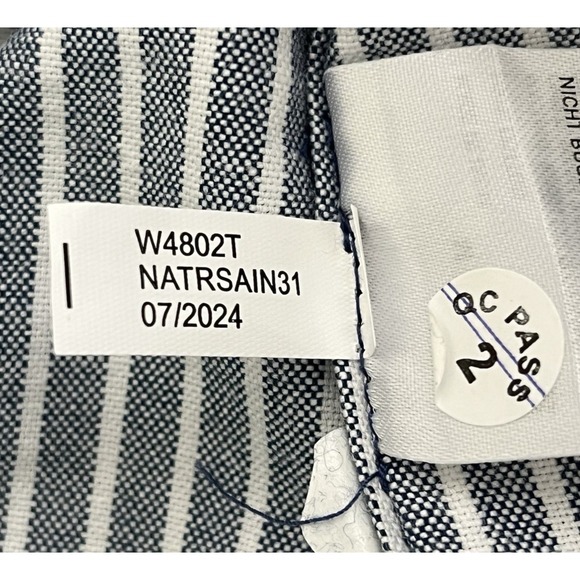 Nautica Mens Striped Shirt Size M Blue-Gray Solid Trim Pocket Embroidered Logo - Picture 9 of 9